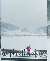 湖面都结冰的看雪好地方,人少又好耍