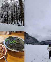 逛小镇吃豆花饭,森林公园看雪,舒服