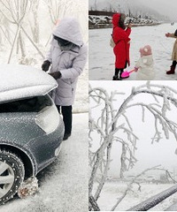 这次雪好大,车子被冻住打滑差点回不来了