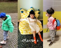 女儿冬季穿搭,撞色才可爱