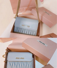 新入的奶蓝色miumiu钱包,小可爱