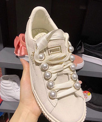 PUMA 珍珠平底板鞋,这双真的少女心爆棚了!