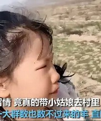 女孩放假不写作业被妈妈带去放羊,一看羊群直接崩溃