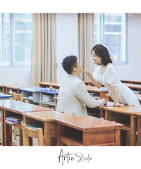 去年参加婚博会,被热情打动定的婚纱照,我来报道了;
