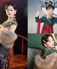 带着女儿一起去拍了套旗袍写真,圆梦了