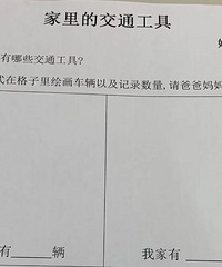 幼儿园作业:画一下家里的交通工具