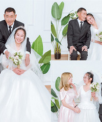 为了弥补遗憾,带爸妈补拍了套婚纱照