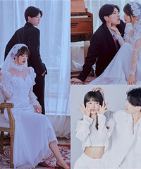 带上男朋友来一组情侣写真,完全都可以当婚纱照了