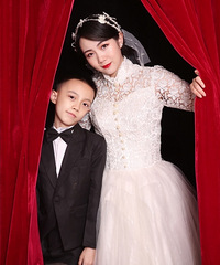带儿子拍民国风婚纱照