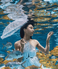 去拍写真顺便体验了一把潜水,没想到我也能当美人鱼