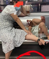 3号线妈妈带着小孩,占了三个座位