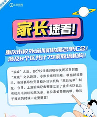 重庆市校外培训机构黑名单!涉及79家教培机构
