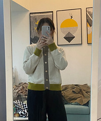 超喜欢的针织衫反馈,软软的很好穿,撞色很洋气