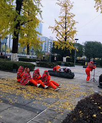 记录老一辈艺术家在两江幸福广场的行为艺术