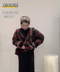 今日穿搭,复古毛衣搭配白色羽绒服也好好看