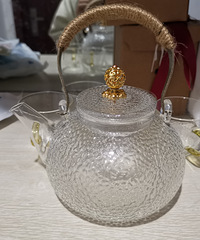 可以明火煮的玻璃茶壶,搭配茶杯才三四十块钱