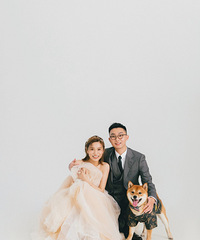 带着狗子拍婚纱照