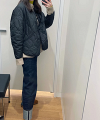 优衣库99元的法兰绒衬衫+菱格棉服,搭配起效果超级赞