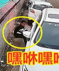 男子停车多次失败徒手拽进车位