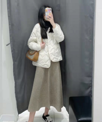 今年中了优衣库的毒,这件奶白色薄棉服超适合上班族和熟龄集美