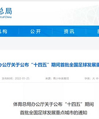 首批全国足球发展重点城市重庆上榜