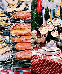 我在自家小院里给娃儿办生日party