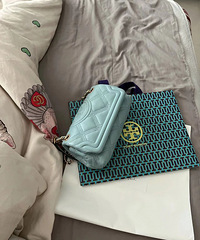 Toryburch Fleming 迷你蓝色,很适合小个子女