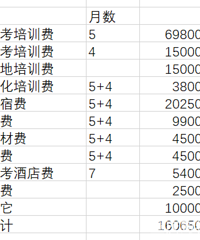 我做的美术特长生培训费预算,9个月要花16万