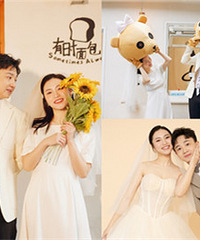 婚纱照甜度满分,老公表情超多实力抢镜