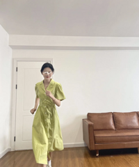 被朋友喜欢的青柠果绿连衣裙,巨清爽好看还显白