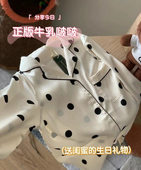 这款复古波点夏季睡衣绝绝子,非常透气出汗也不会沾皮肤