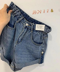 高腰卷边牛仔短裤超显腿长!小个子福音