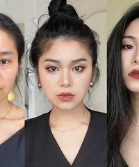 同妆容不同口红的变化