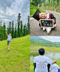 给儿子幼儿园毕业仪式感,自拍毕业照