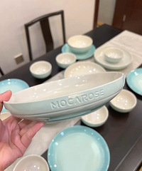 这套天青色餐具美到心坎上去了,干饭开心100倍!