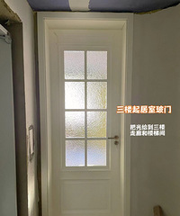 我家门装好啦,双开水纹玻璃门比效果图还美