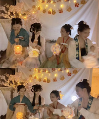 跟姐妹迟到的中秋汉服party,汉服真的太好看了!!!