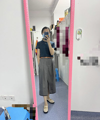这条半裙看起来像裤子,其实是裙子,质感很不错