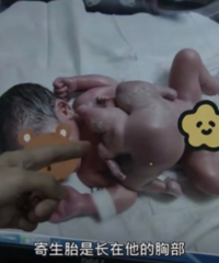 一男婴出生时4手4脚