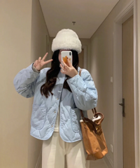 秋冬这样穿也很好看!!超爱这款蓝色面包服