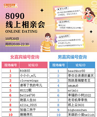 公布名单啦——8090线上相亲会来咯,周四晚间不见不散哦