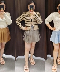 体重130斤试衣间,微胖穿也显瘦