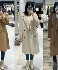试了几件大衣,哪件更好看啊?