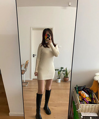 终于买到满意的内搭裙子了!各种大衣都可以,适合小个子