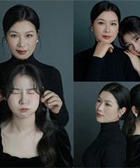 母女照拍成闺蜜照 ,极简背景更能烘托气质