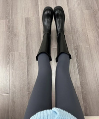 才发现大象灰鲨鱼裤比黑色还显瘦!高腰款的,不掉档