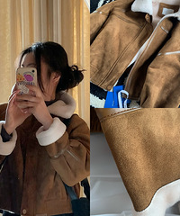 强烈安利!羊羔毛外套和本命显瘦黑裤,谁穿谁好看