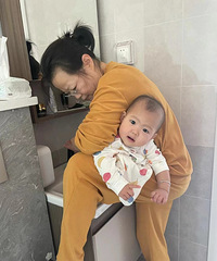 重庆的冬天给娃洗屁股太难了,一天要拉两三次