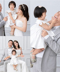 一家三口的婚纱照,属于全家的浪漫仪式感