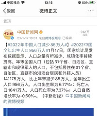 �������ˣ�2022���й��˿�������-0.6